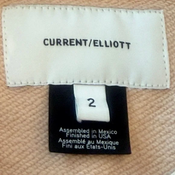 Current/ Elliot #95 Heavyweight Hooded Sweatshirt Beige Blush Size 2 Fits M/L - Picture 8 of 11